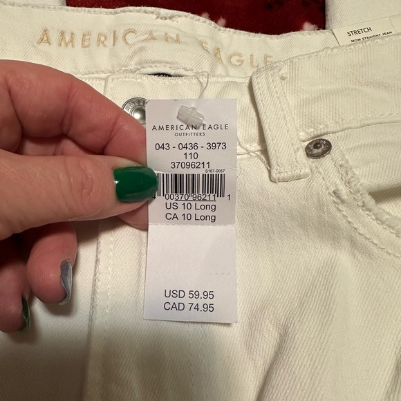 American Eagle Outfitters Women's White Straight Leg Jeans - Picture 8 of 8